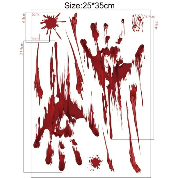 Halloween Bloody Handprint Halloween Window Decoration Bloody Handprint Footprint Halloween Party Decoration Halloween Window Clings 112PCS